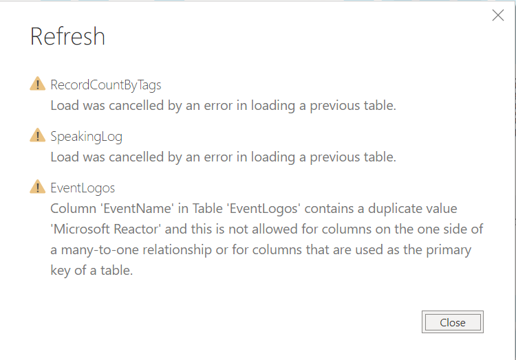 PowerBI Refresh error