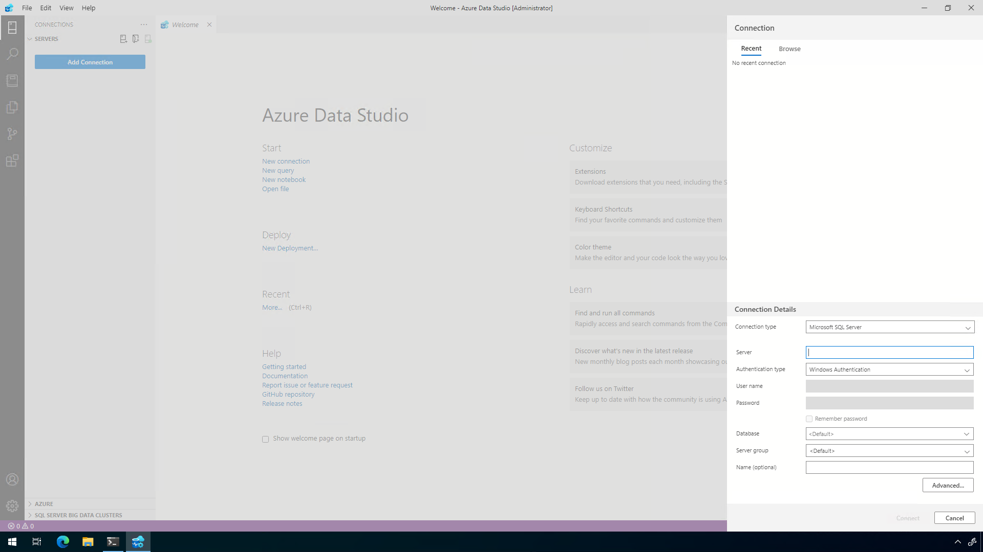 Azure Data Studio Connection