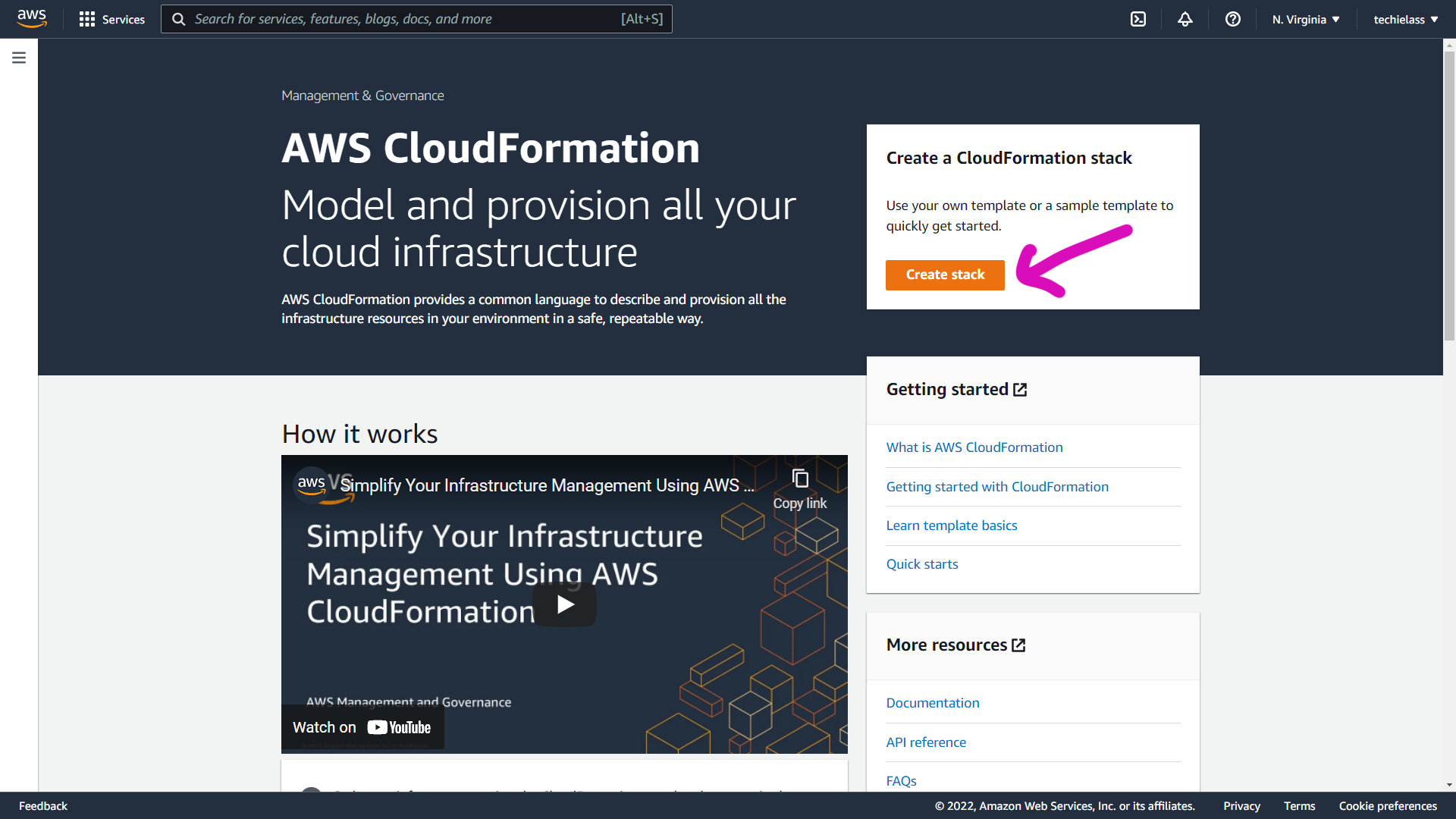AWS CloudFormation - Create stack