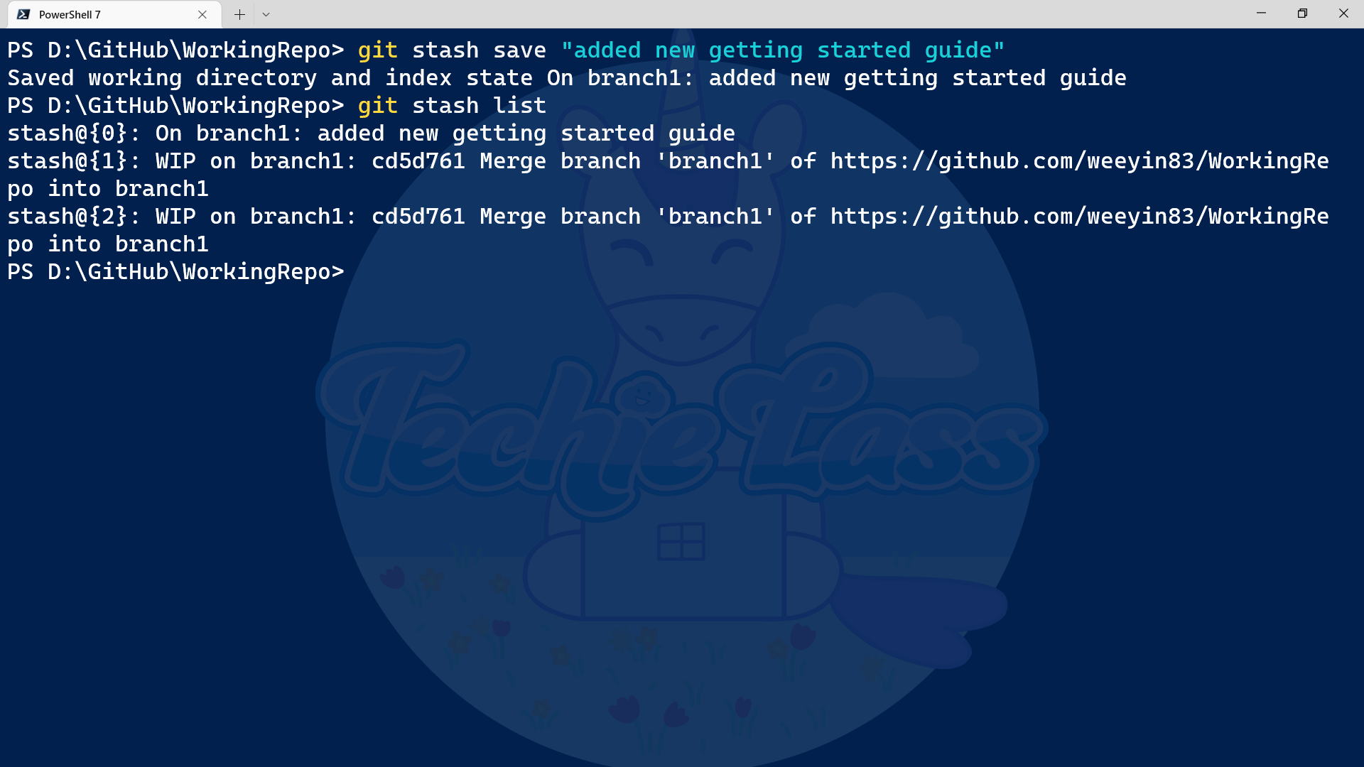 git stash list command