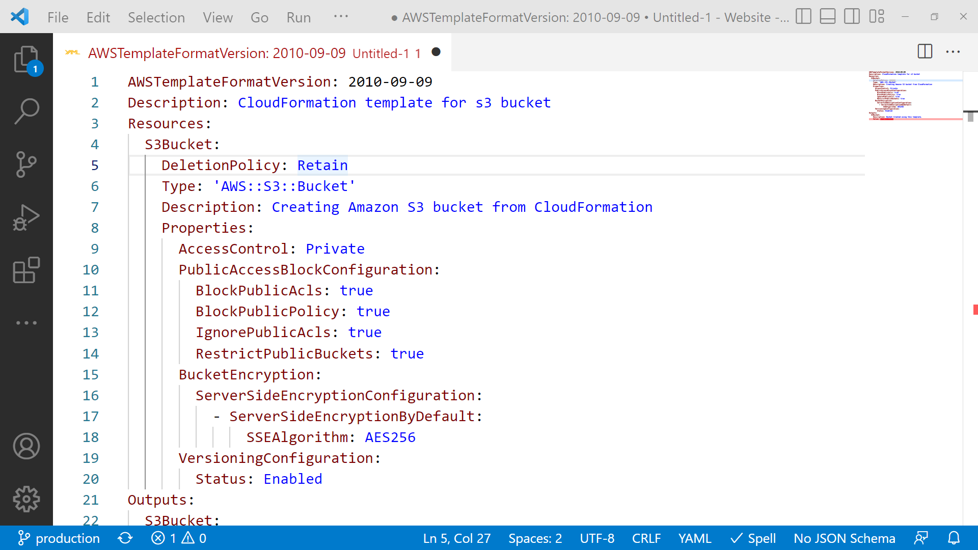 AWS CloudFormation template example