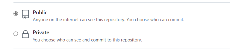 GitHub visibility settings