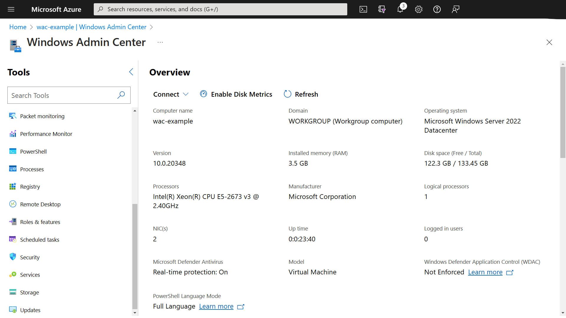 Windows Admin Center in Azure