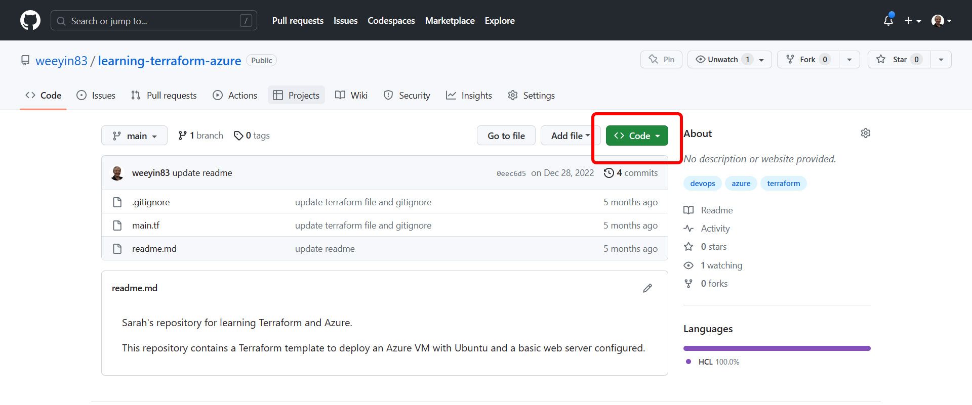 Create a new GitHub Codespace