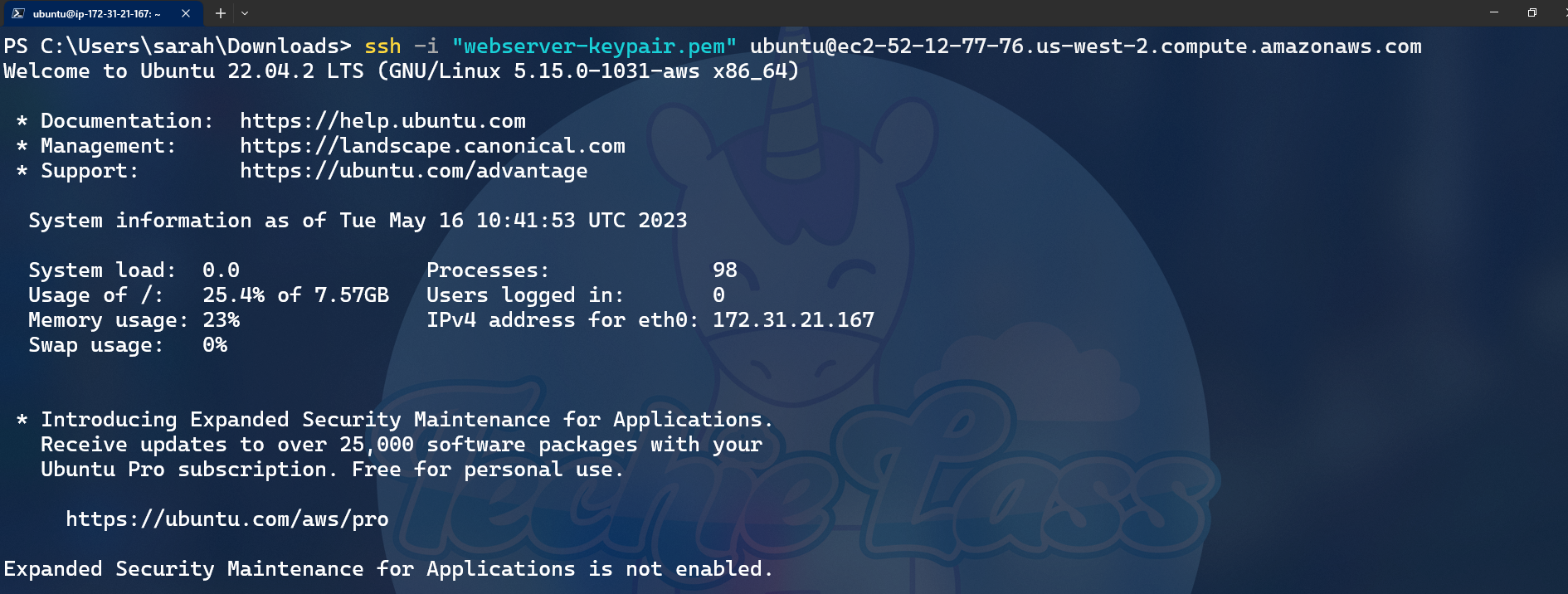 Connecting to a Linux server with SSH