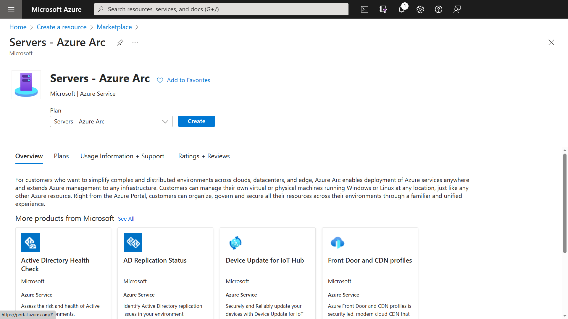 Azure Portal - Server - Azure Arc