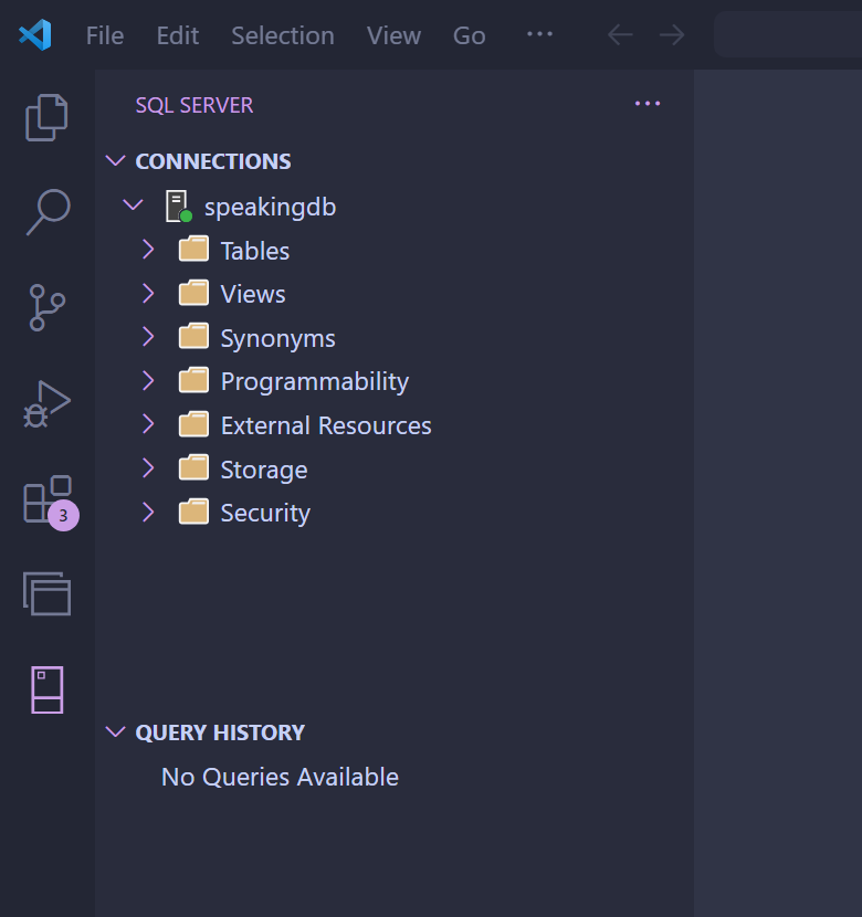 SQL Server VS Code SQL Server connection