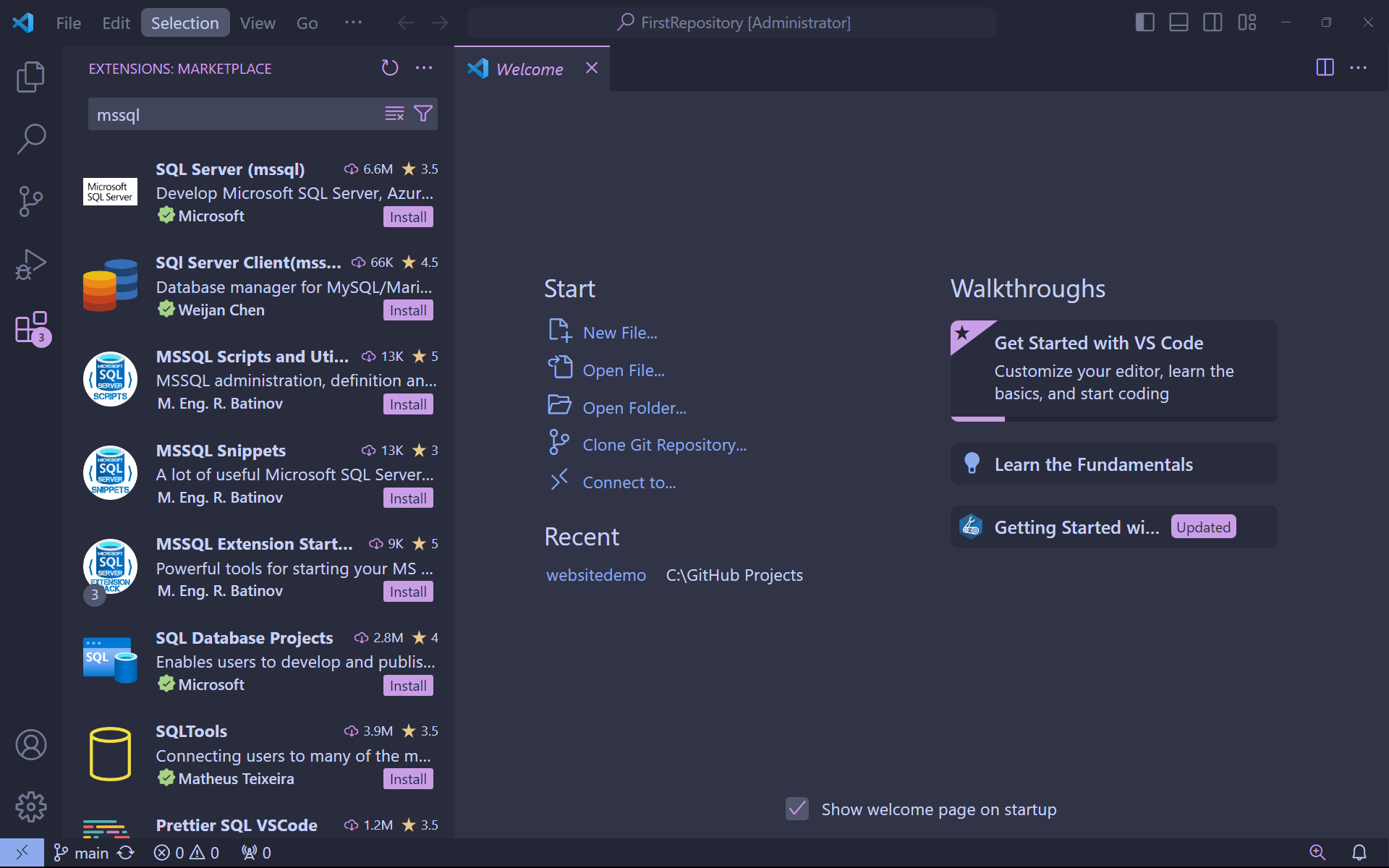 SQL Server VS Code Extension