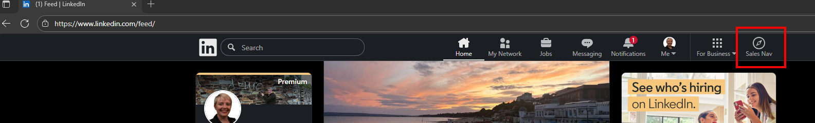 LinkedIn, accessing Sales Navigator