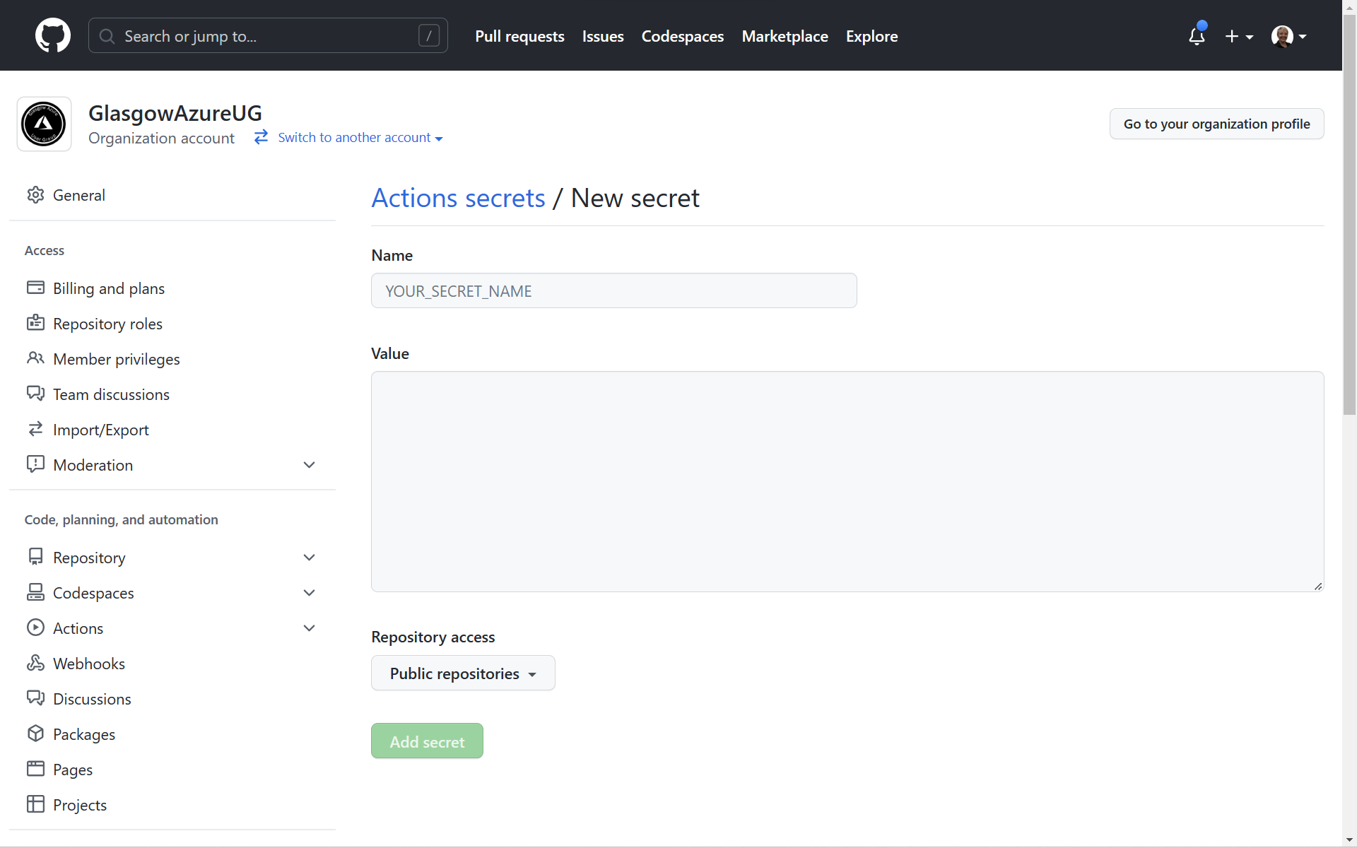 Github Actions Secrets Github Actions Secrets