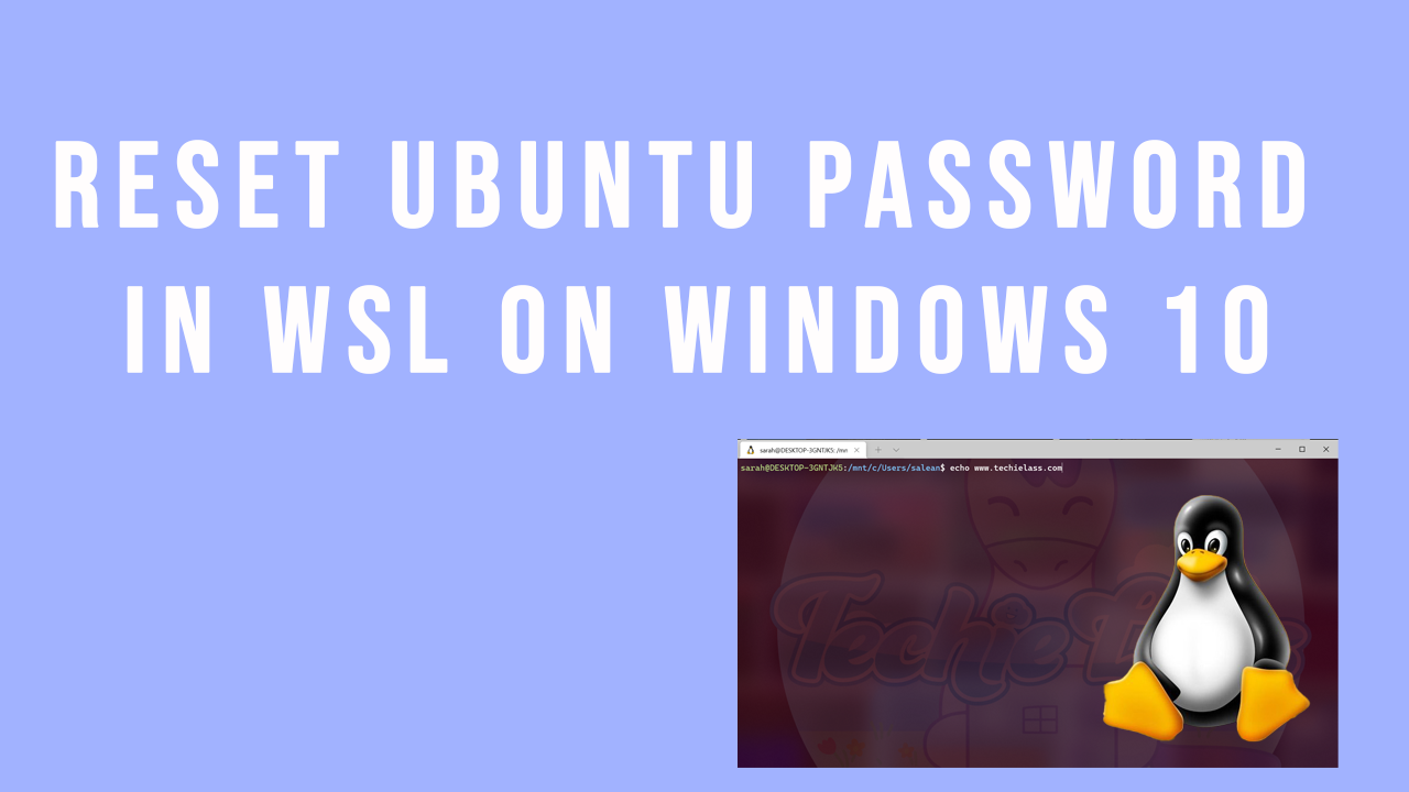 Reset Ubuntu Password in WSL on Windows 10