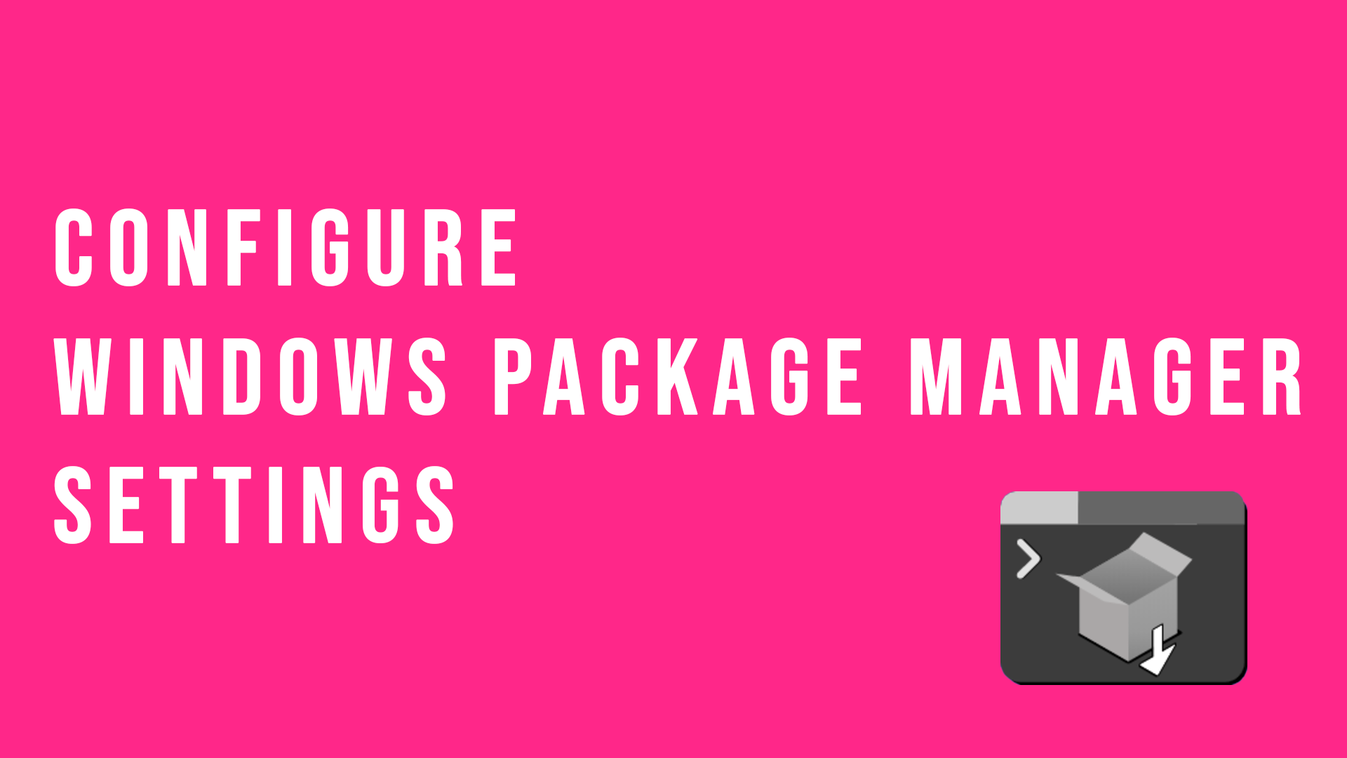 Configure Windows Package Manager Settings