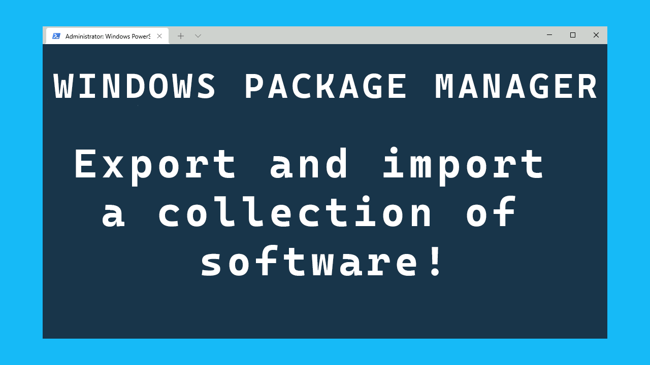 Windows Package Manager can help you export and import a collection of software!