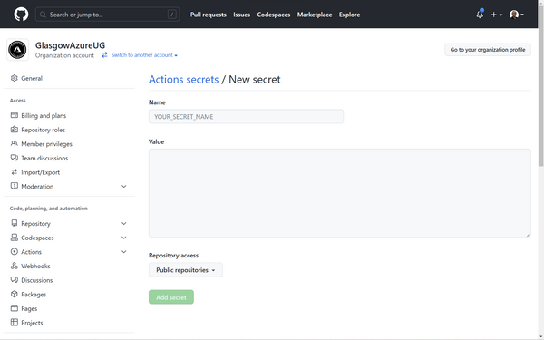 GitHub Actions Secrets